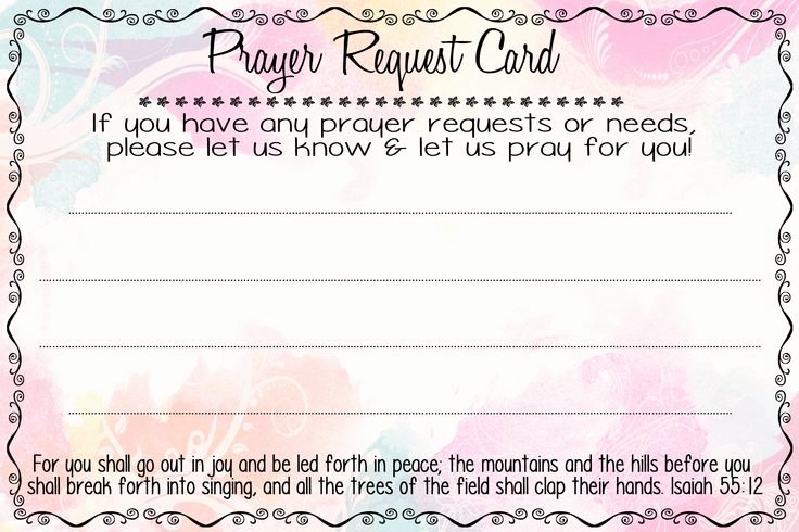 Prayer Letter Templates Free Inspirational Prayer Request Cards