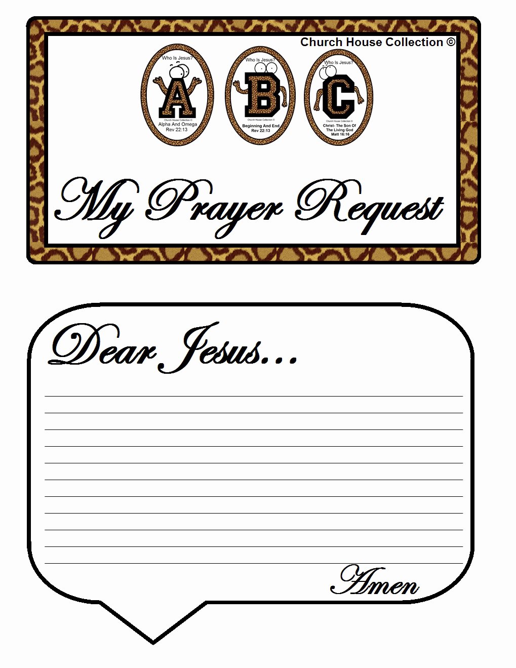 Prayer Letter Templates Free Luxury Church House Collection Blog Abc S &quot;who is Jesus &quot; White