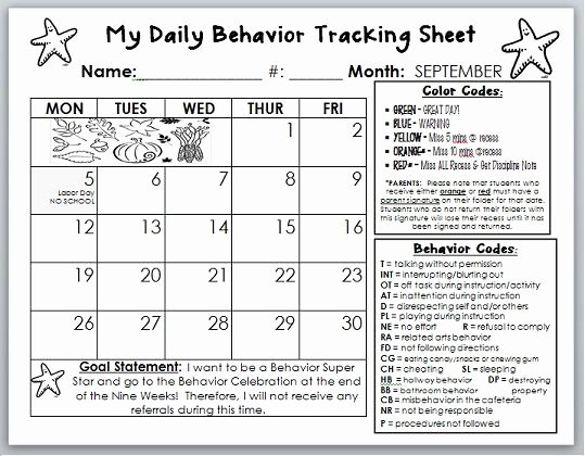 Preschool Behavior Plan Template Fresh Behavior Calendar Template I Am Going to Tweak This to