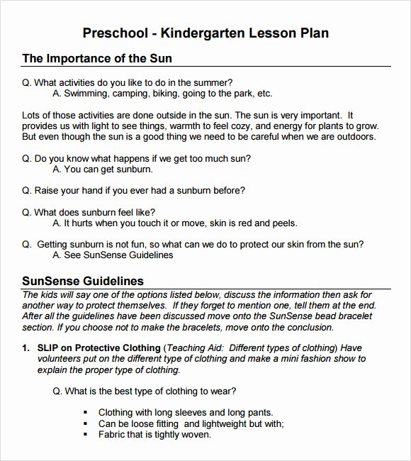 Preschool Lesson Plan Template Pdf Elegant Sample Preschool Lesson Plan 10 Pdf Word formats