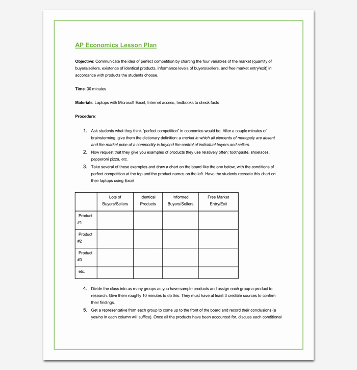 Preschool Lesson Plan Template Word Beautiful Lesson Plan Outline Template 23 Examples formats and