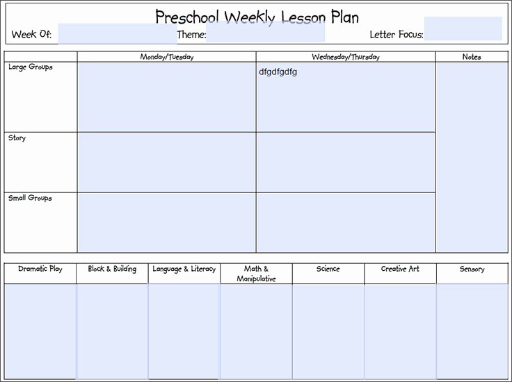 Preschool Weekly Lesson Plan Template Fresh 7 Preschool Lesson Template Free Word Excel Pdf formats