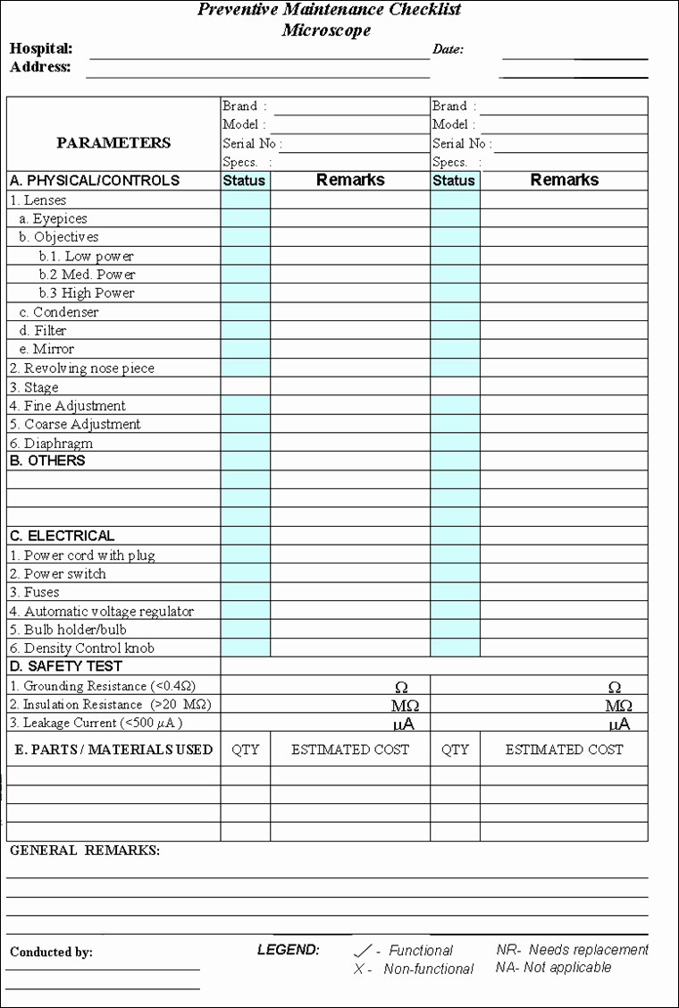 Preventive Maintenance Plan Template Awesome Preventive Maintenance Spreadsheet