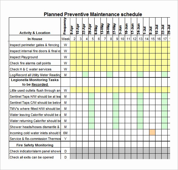 Preventive Maintenance Plan Template Luxury 37 Preventive Maintenance Schedule Templates Word