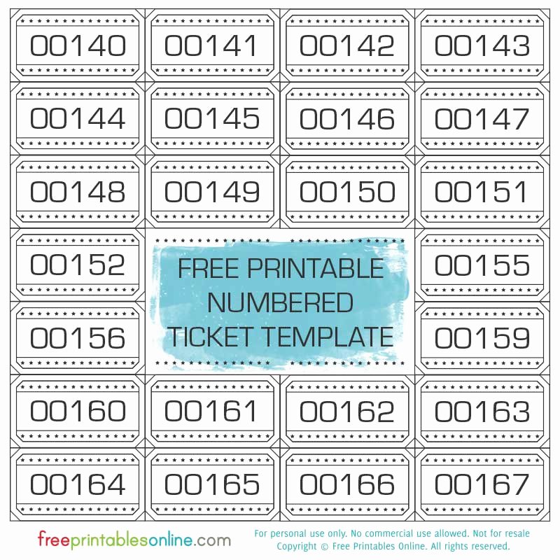 Print Tickets Free Template New Free Printable Numbered Ticket Template Free Printables