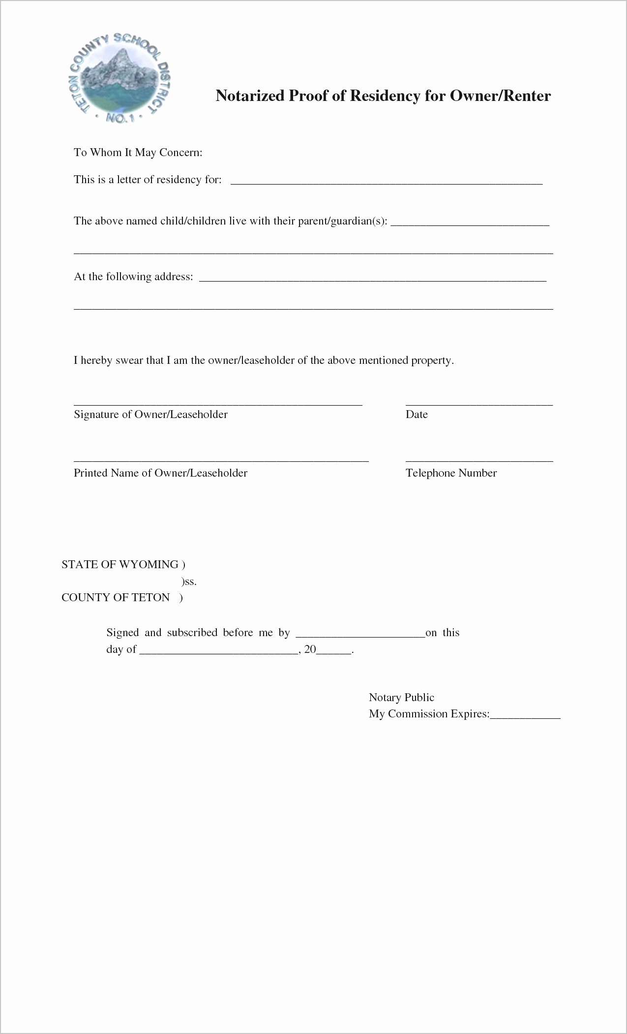 Printable Notarized Letter Of Residency Template Beautiful Printable Notarized Letter Residency Template