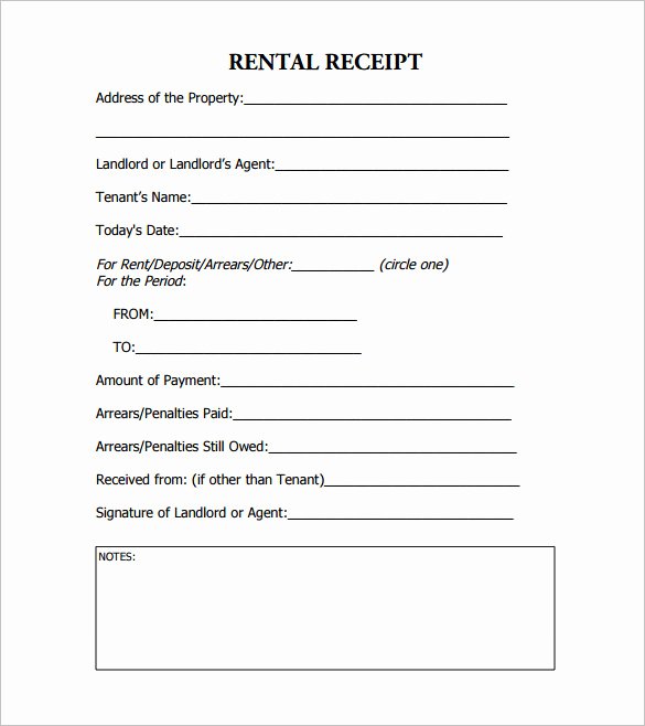 Printable Rent Receipt Template Inspirational 35 Rental Receipt Templates Doc Pdf Excel