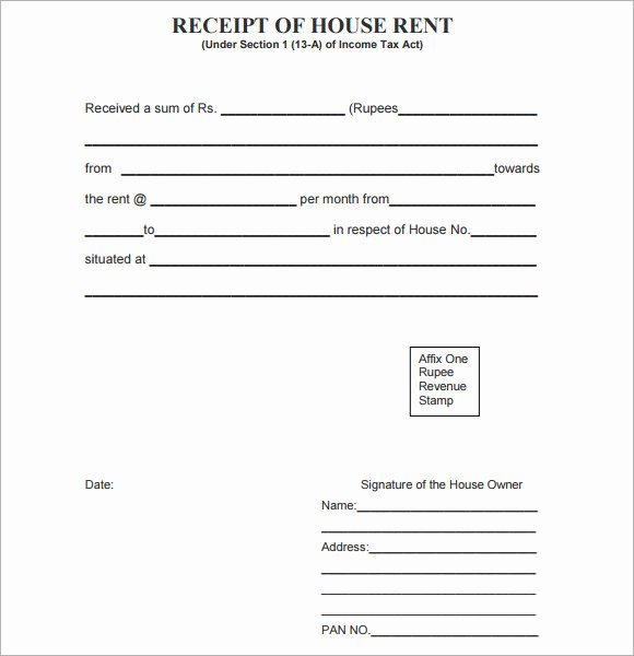 Printable Rent Receipt Template New General Receipt Template 9 Free Download for Pdf