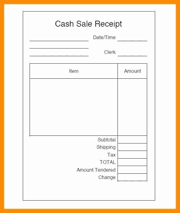 Printable Sales Receipt Pdf Best Of Free Sales Receipt form General Business Car Template