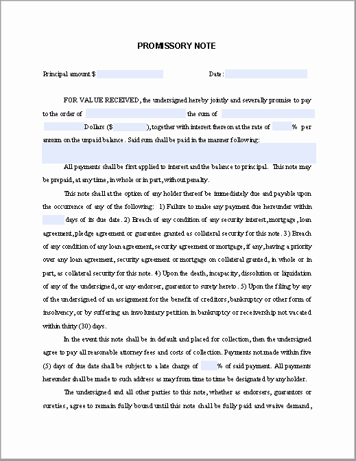 Private Mortgage Payoff Letter Template Unique Promissory Note Template Free Fillable Pdf forms
