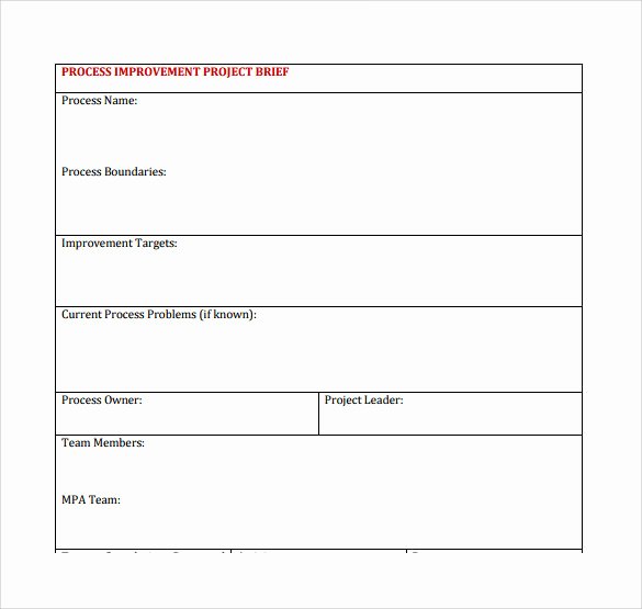 Process Improvement Plan Template Luxury Sample Project Brief Template 7 Free Documents In Pdf Word
