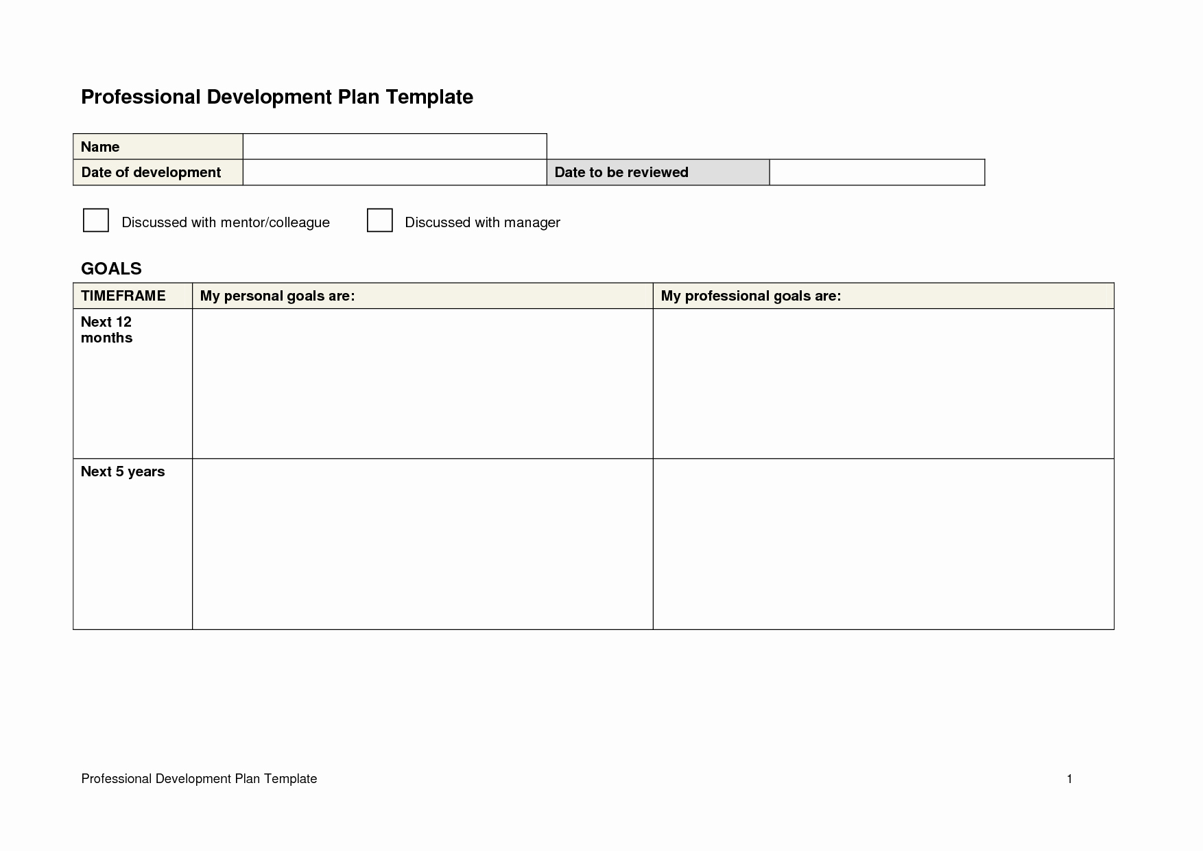 Professional Development Plan Template Fresh 26 Of Professional Development Plan Template