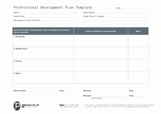 Professional Development Plan Template New Jpabusiness Professional Development Plan Template