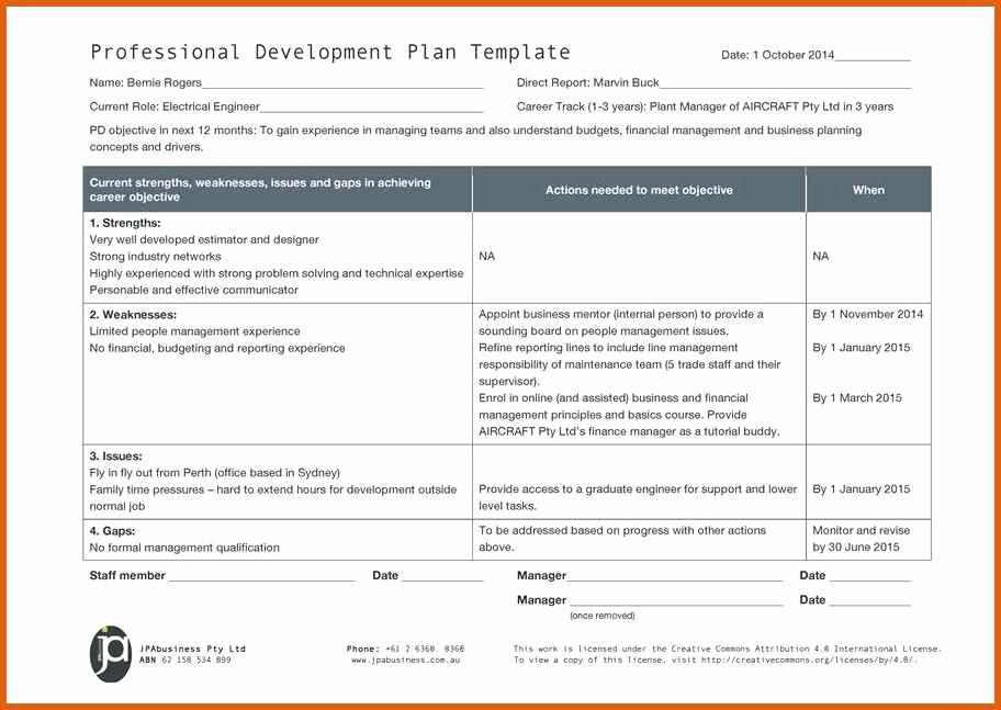 Professional Growth Plan Template Luxury 6 7 Career Plan Template