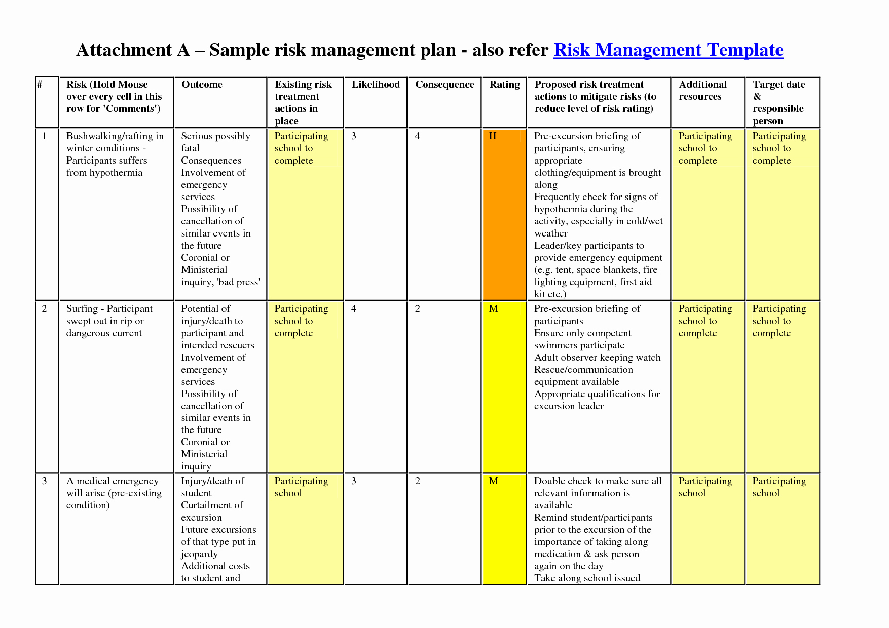 Program Management Plan Template Inspirational Risk Management Plan Template