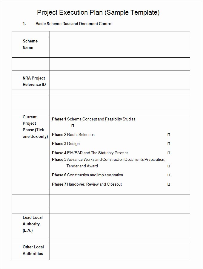 Project Execution Plan Template Luxury 8 Project Execution Plan Template Doc Pdf Excel