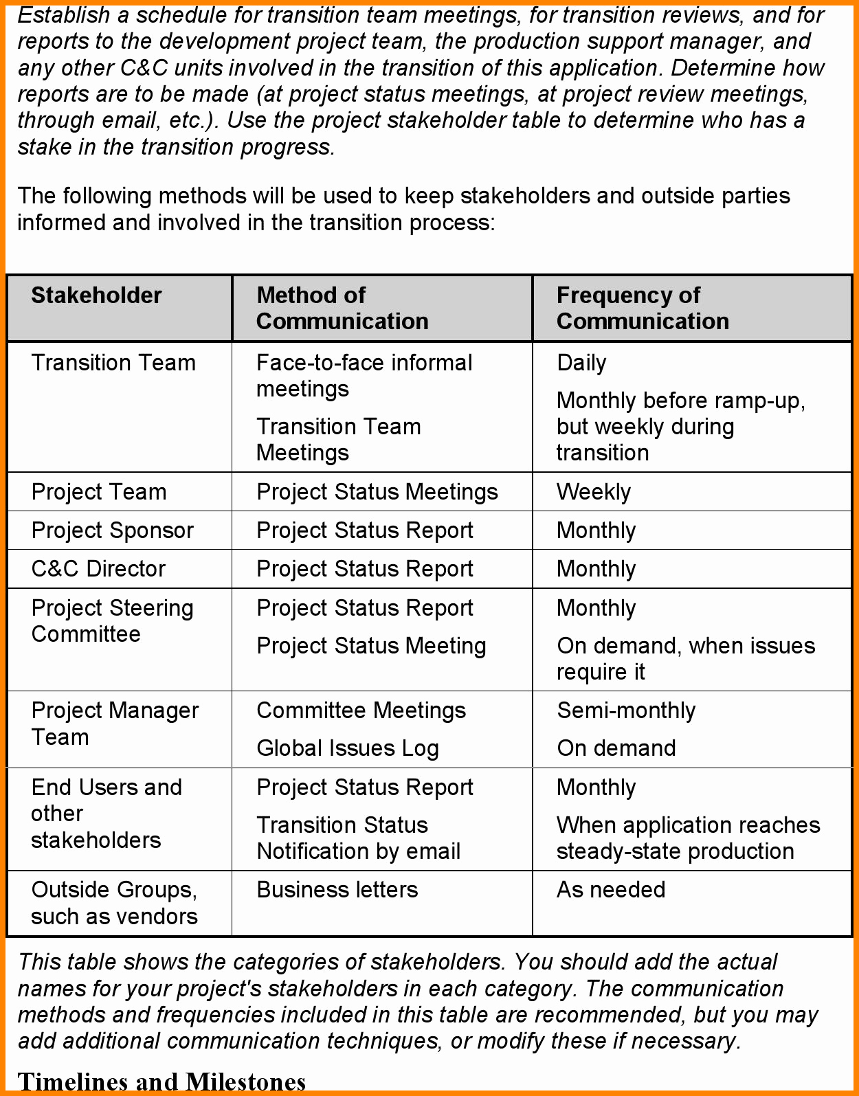 Project Management Transition Plan Template Awesome Template Transition Plan Template