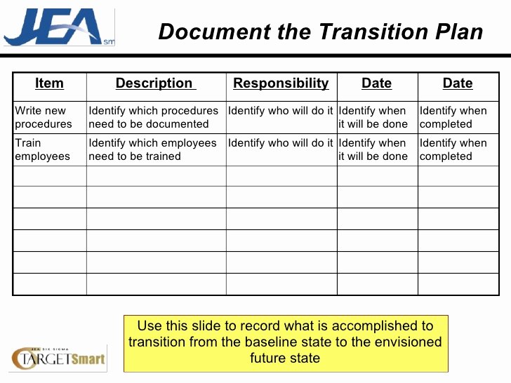 Project Transition Plan Template Excel Beautiful Lean Template