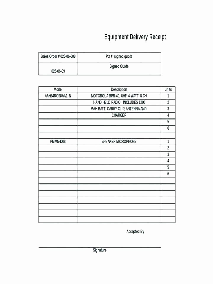Proof Of Delivery Template New Proof Receipt Template