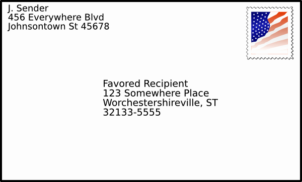 Proper Letter Envelope format Awesome Addressed Envelope with Stamp Clip Art at Clker