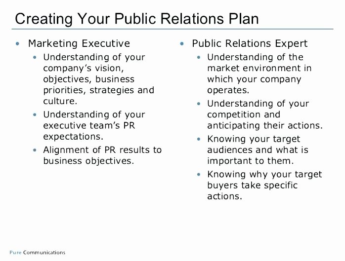 Public Relation Plan Template Luxury Public Relations Plan Template Free Yearly Marketing Plan
