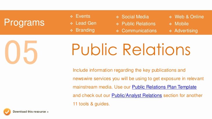 Public Relation Plan Template New Marketing Plan Presentation Template