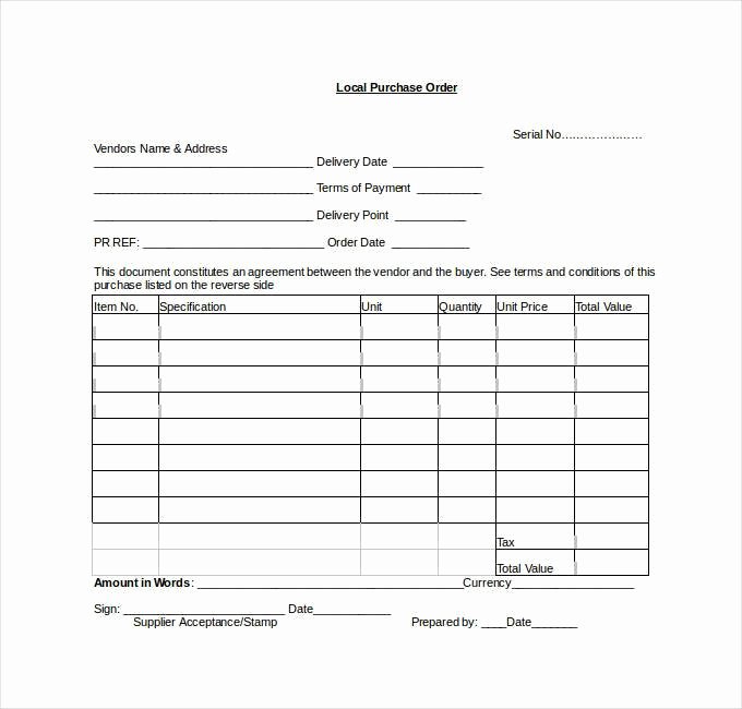 Purchase order Template Microsoft Word Fresh 53 Purchase order Examples Pdf Doc