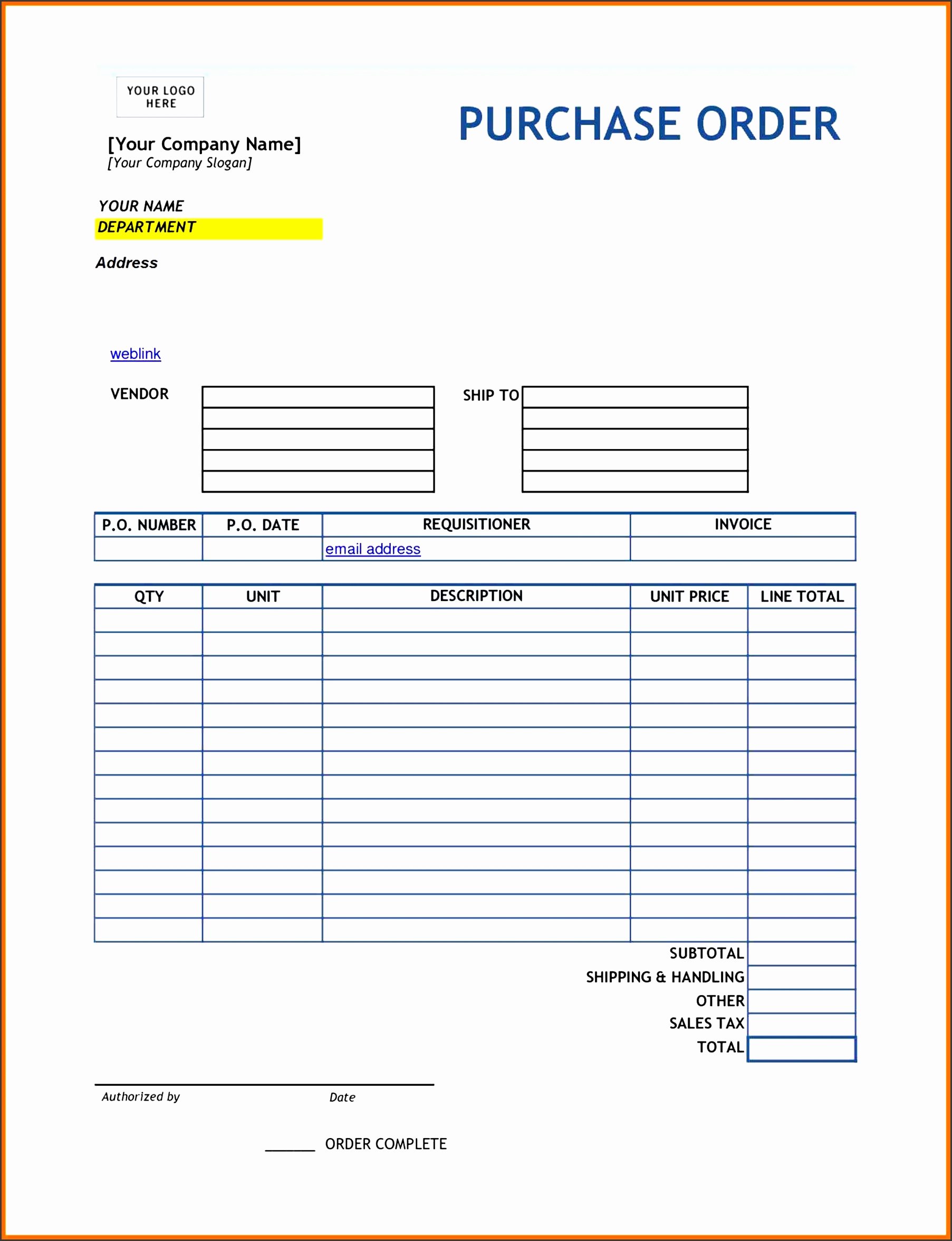 Purchase order Template Microsoft Word New 10 Editable Purchase order Template Sampletemplatess