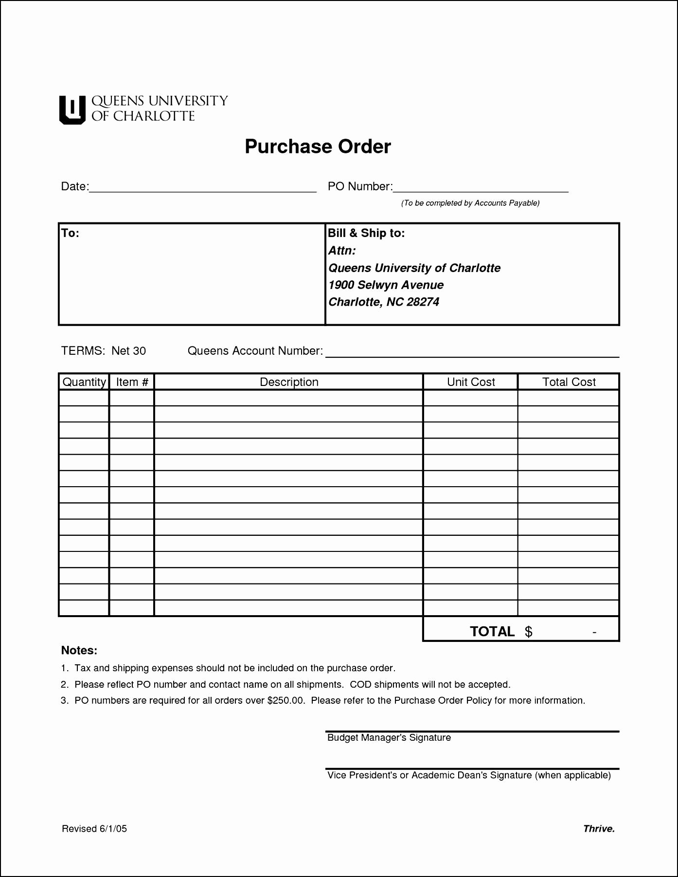 Purchase order Word Template Inspirational Blank Purchase order form Template