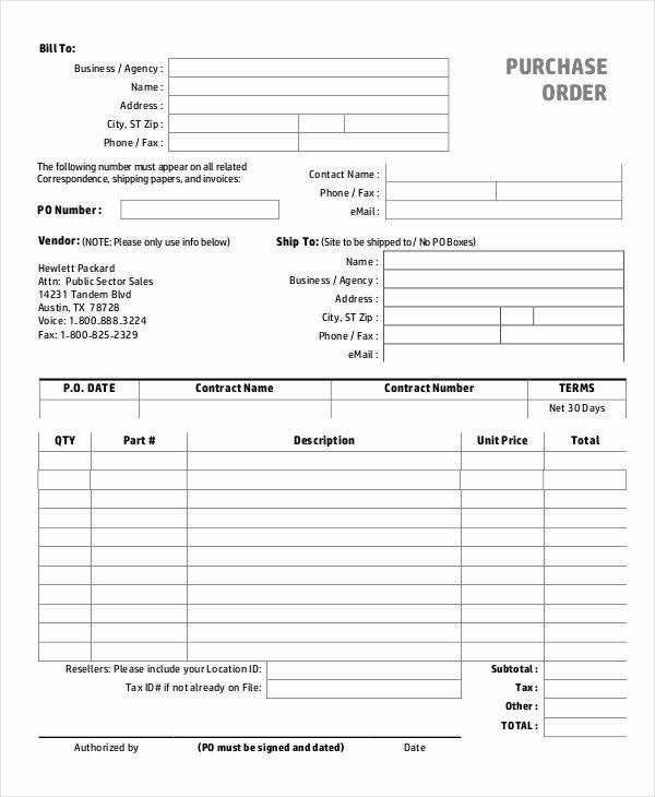 Purchase order Word Template Luxury Purchase order Template 14 Free Word Excel Pdf