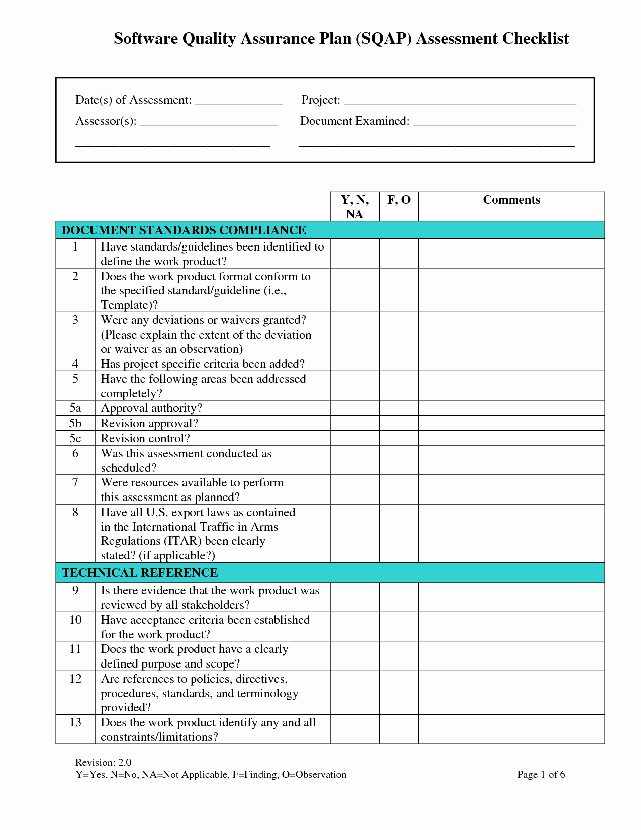 Quality assurance Plan Template New Quality assurance Plan Template