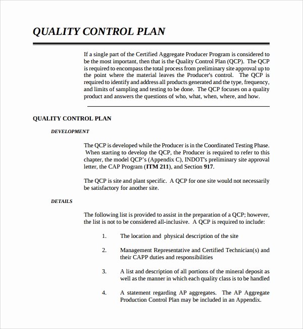 Quality Control Plan Template Beautiful Nutrifreeware Blog