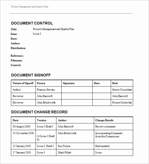 Quality Control Plan Template Excel Beautiful 13 Sample Project Management Templates