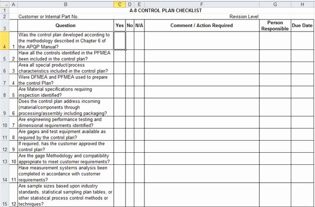 Quality Control Plan Template Excel Beautiful Quality Checklist Template Excel
