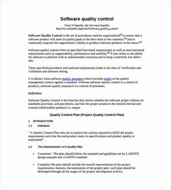 Quality Control Plan Template Luxury 12 Quality Control Plan Templates Free Sample Example