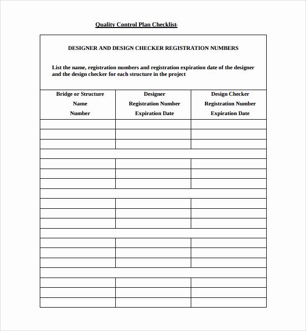 Quality Control Plan Template Luxury 9 Quality Control Plan Templates