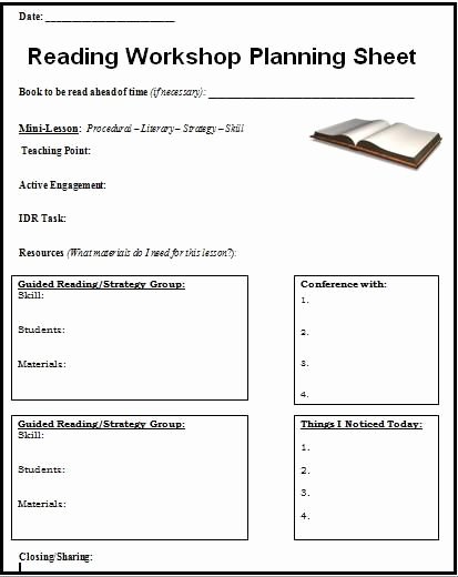 Readers Workshop Lesson Plan Template Lovely 17 Best Images About Reading forms On Pinterest