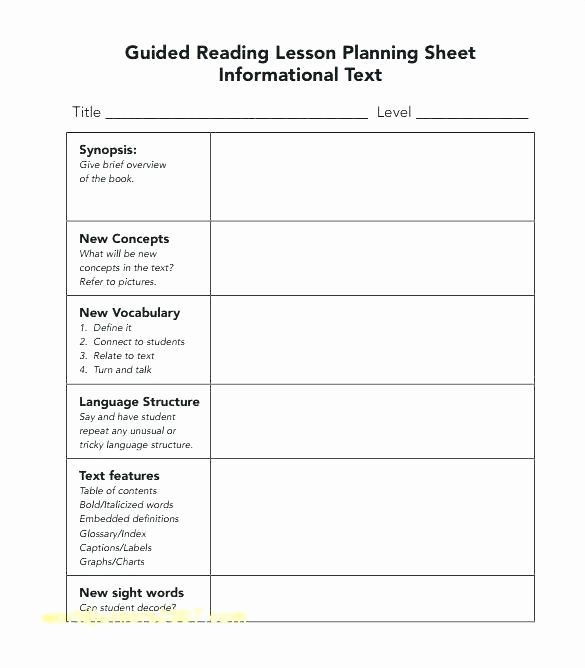 Reading Lesson Plan Template Fresh Guided Reading Lesson Plan Template Kindergarten – Best