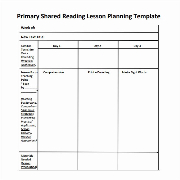 Reading Lesson Plan Template Unique Guided Reading Lesson Plan Template