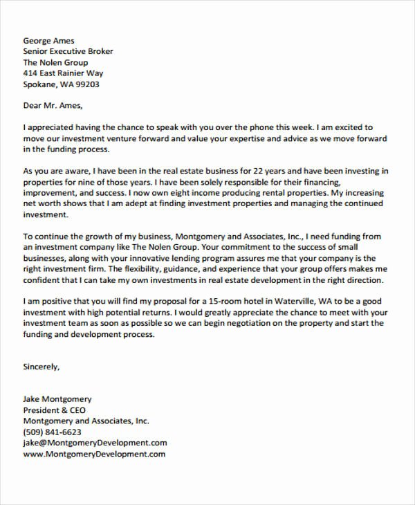 Real Estate Investor Letter Templates Inspirational 44 Business Proposal Letter Examples