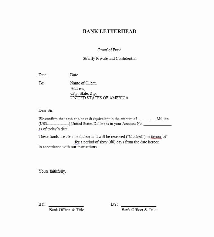 Real Estate Proof Of Funds Letter Example Beautiful 25 Best Proof Of Funds Letter Templates Template Lab