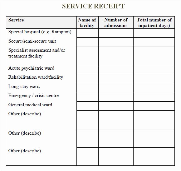 Receipt for Service Template Lovely Sample Service Receipt Template 8 Free Documents In Pdf