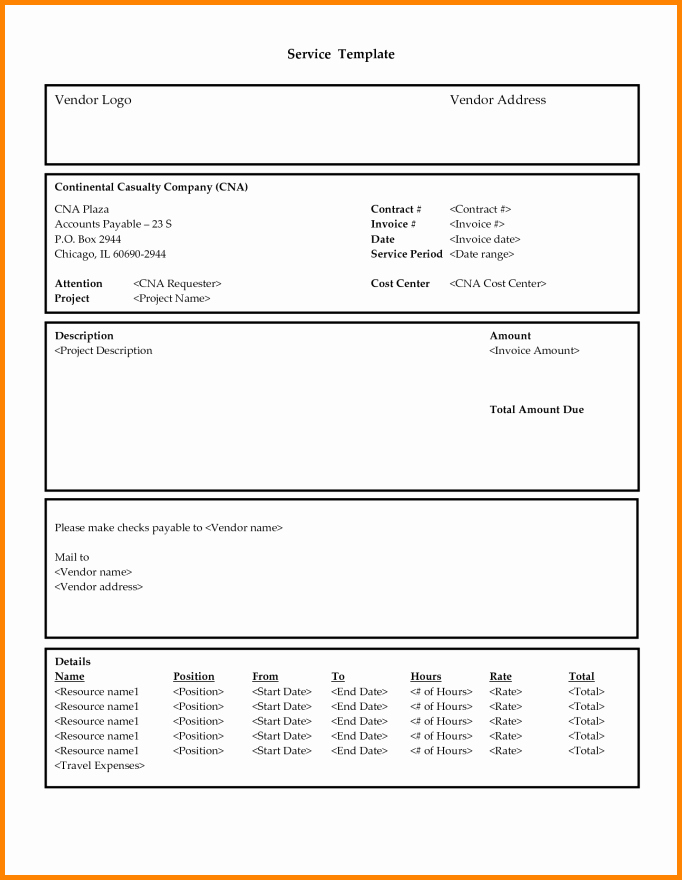 Receipt for Services Rendered New 7 Bill for Services Rendered Template