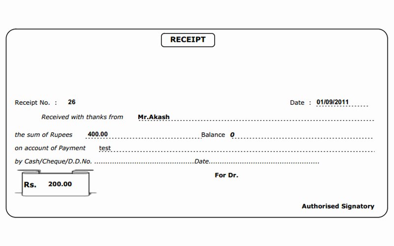 Receipt format for Payment Received Lovely Horizon E solutions