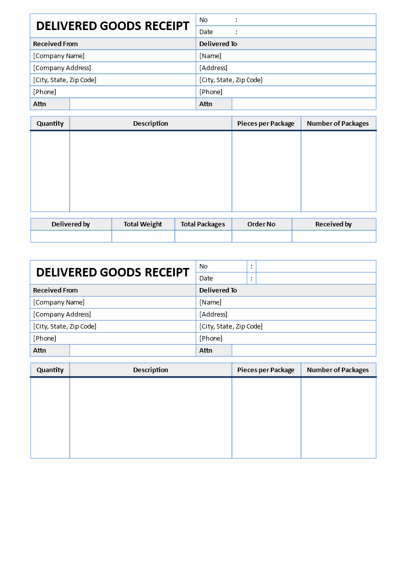 Receipt Of Goods Template Best Of Free Goods Delivered Receipt