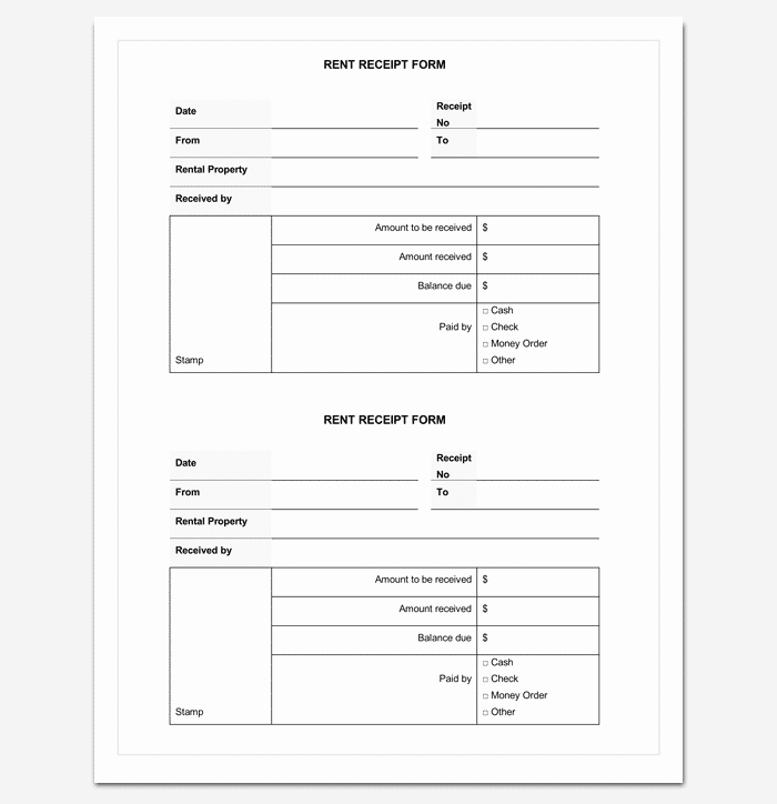 Receipts for Rent Paid Fresh Rent Receipt Template 9 forms for Word Doc Pdf format