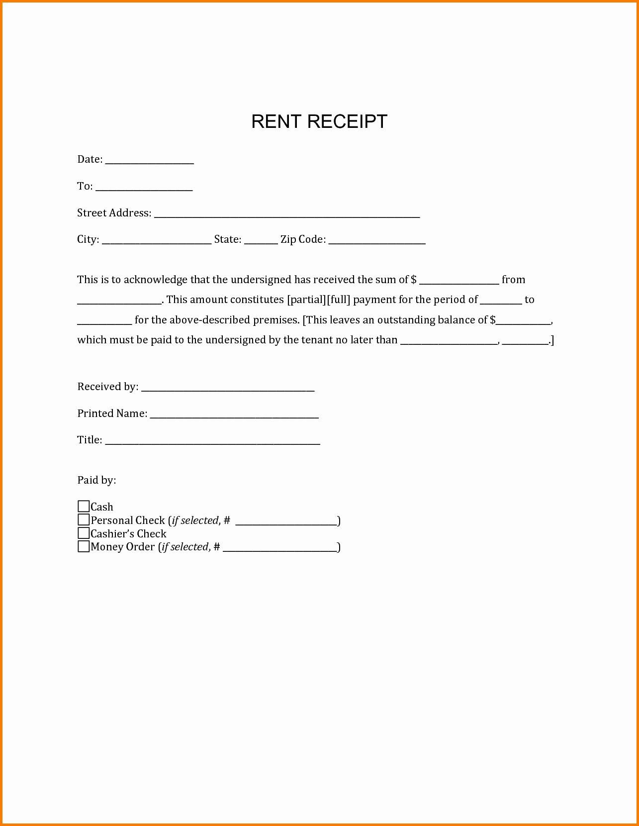 Receipts for Rental Payments Beautiful Sample Rent Receipt