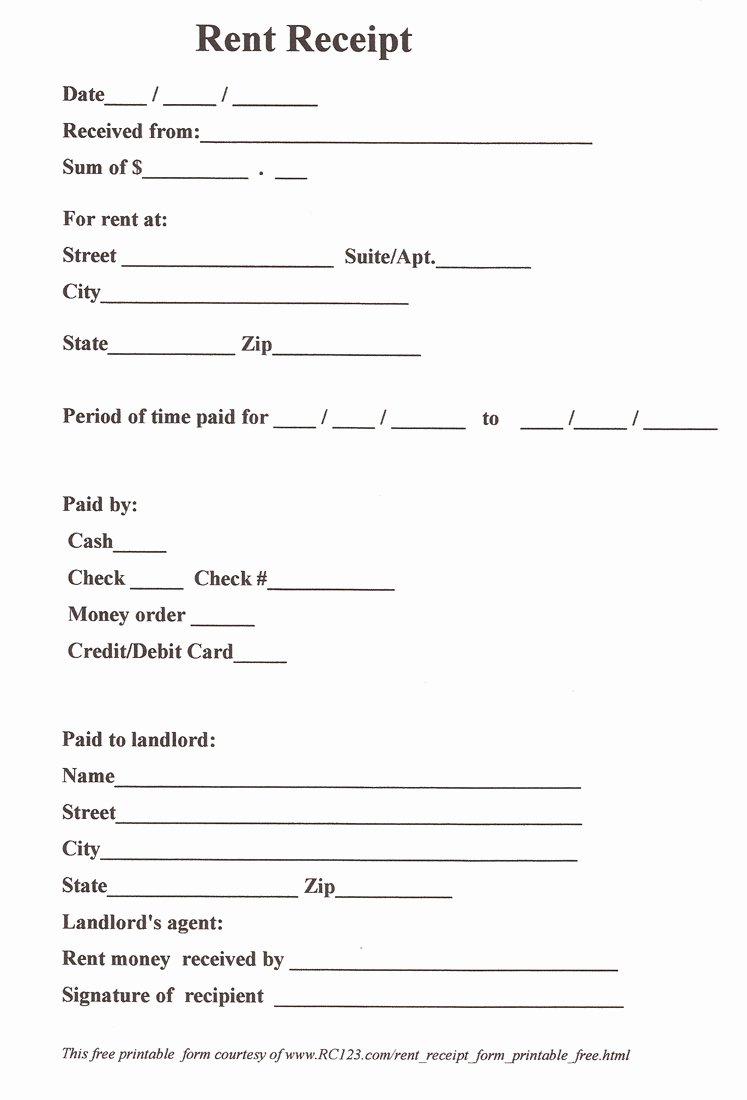 Receipts for Rental Payments Lovely 11 Best Of Free Printable Payment Receipt form