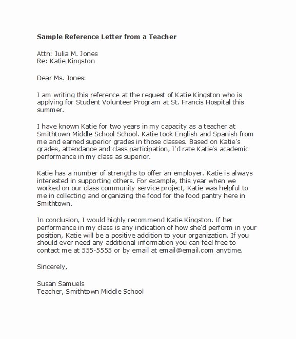 Recommendation Letter for A Teacher Elegant 50 Amazing Re Mendation Letters for Student From Teacher