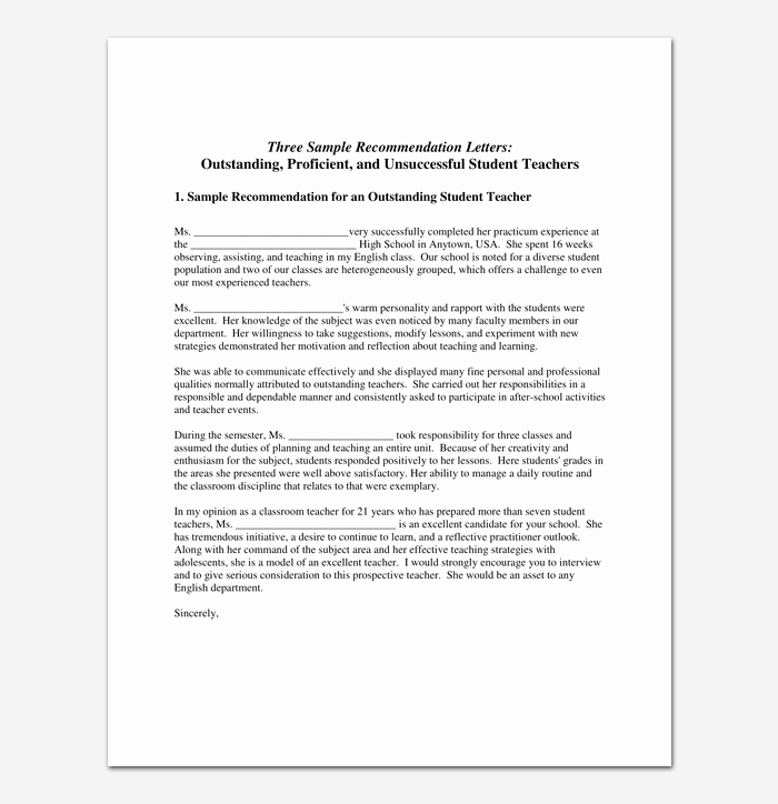 Recommendation Letter for A Teacher Unique Academic Re Mendation Letter 4 Samples &amp; Printable